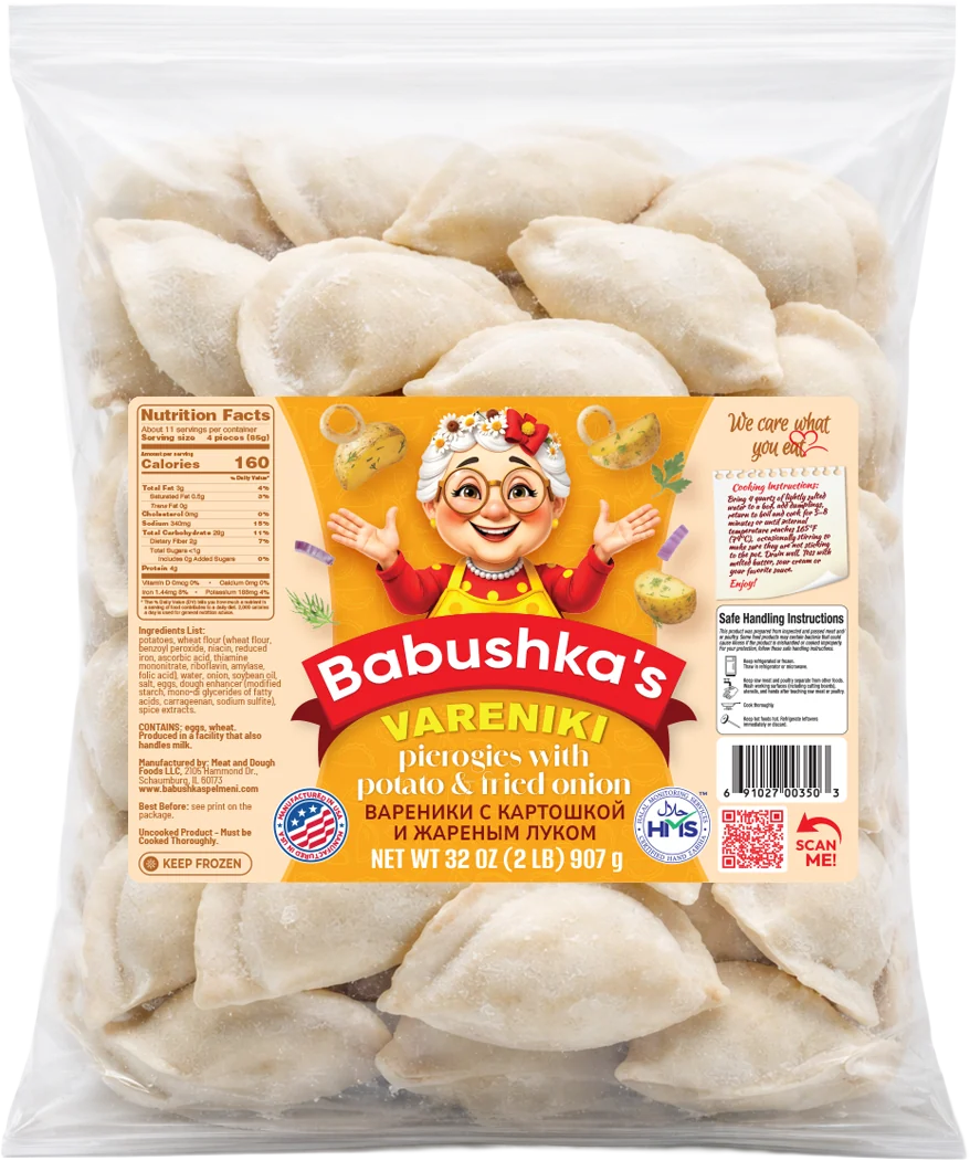 Babushka's Potato and fried onions Vareniki, 2 lb (907 g)